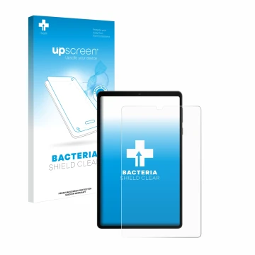 Vorderseite einer Produktverpackung mit dem Markenlogo upscreen. Daneben ist das Gerät Lenovo Legion Tab mit dem zugehörigen D