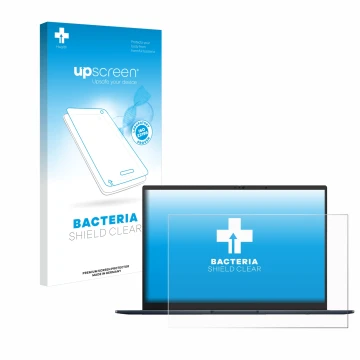 Vorderseite einer Produktverpackung mit dem Markenlogo upscreen. Daneben ist das Gerät ASUS ZenBook 14 OLED UX3405 Non-Touch m