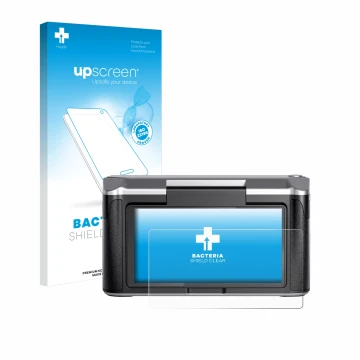 Vorderseite einer Produktverpackung mit dem Markenlogo upscreen. Daneben ist das Gerät Revopoint Miraco mit dem zugehörigen Di