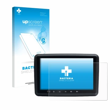 Vorderseite einer Produktverpackung mit dem Markenlogo upscreen. Daneben ist das Gerät Idmedia 8