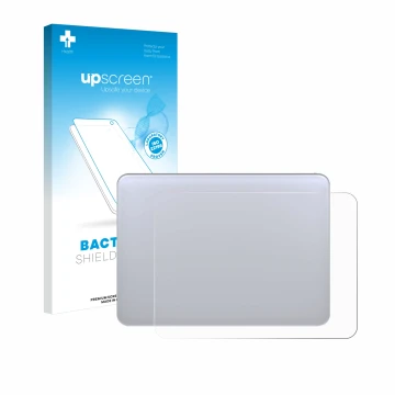 Vorderseite einer Produktverpackung mit dem Markenlogo upscreen. Daneben ist das Gerät Apple Magic 3 (Touch Trackpad) mit dem 