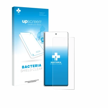 Vorderseite einer Produktverpackung mit dem Markenlogo upscreen. Daneben ist das Gerät Vivo X Fold3 mit dem zugehörigen Displa