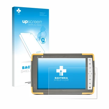 Vorderseite einer Produktverpackung mit dem Markenlogo upscreen. Daneben ist das Gerät Topcon FC-6000 mit dem zugehörigen Disp