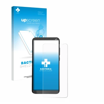 Vorderseite einer Produktverpackung mit dem Markenlogo upscreen. Daneben ist das Gerät Brondi Amico XL mit dem zugehörigen Dis