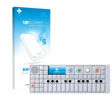 Vorderseite einer Produktverpackung mit dem Markenlogo upscreen. Daneben ist das Gerät Teenage Engineering OP-1 Sampler & Cont
