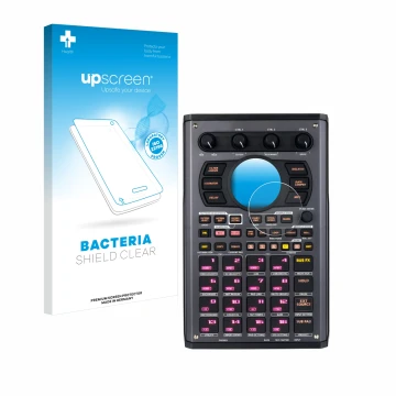 Vorderseite einer Produktverpackung mit dem Markenlogo upscreen. Daneben ist das Gerät Roland SP-404MKII mit dem zugehörigen D