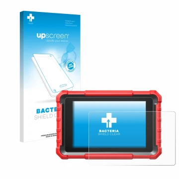 Vorderseite einer Produktverpackung mit dem Markenlogo upscreen. Daneben ist das Gerät Launch X-431 PROS Elite mit dem zugehör