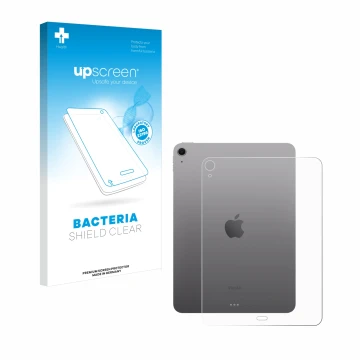 Vorderseite einer Produktverpackung mit dem Markenlogo upscreen. Daneben ist das Gerät Apple iPad Air 11