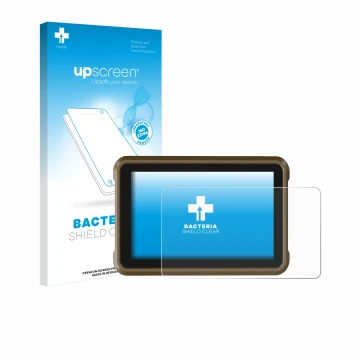 Vorderseite einer Produktverpackung mit dem Markenlogo upscreen. Daneben ist das Gerät Atomos Ninja mit dem zugehörigen Displa