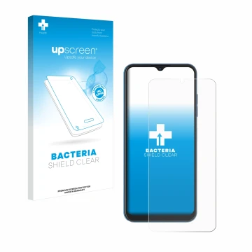 Vorderseite einer Produktverpackung mit dem Markenlogo upscreen. Daneben ist das Gerät Hotwav Note 13 mit dem zugehörigen Disp