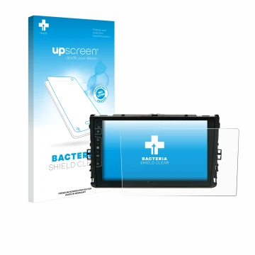 Vorderseite einer Produktverpackung mit dem Markenlogo upscreen. Daneben ist das Gerät Dynavin D9-T6 mit dem zugehörigen Displ