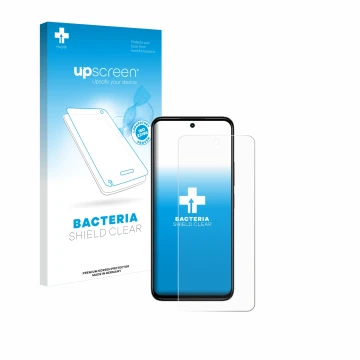 Vorderseite einer Produktverpackung mit dem Markenlogo upscreen. Daneben ist das Gerät Xiaomi Redmi 13 mit dem zugehörigen Dis
