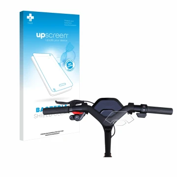 Vorderseite einer Produktverpackung mit dem Markenlogo upscreen. Daneben ist das Gerät Segway Ninebot P65D mit dem zugehörigen