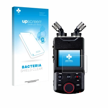 Vorderseite einer Produktverpackung mit dem Markenlogo upscreen. Daneben ist das Gerät Tascam Portacapture X6 mit dem zugehöri