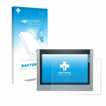 Vorderseite einer Produktverpackung mit dem Markenlogo upscreen. Daneben ist das Gerät Siemens KTP700 Basic 2nd Generation Sim