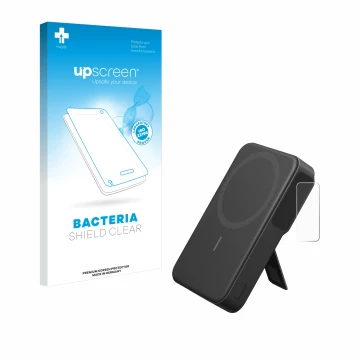 Vorderseite einer Produktverpackung mit dem Markenlogo upscreen. Daneben ist das Gerät Anker MagGo mit dem zugehörigen Display