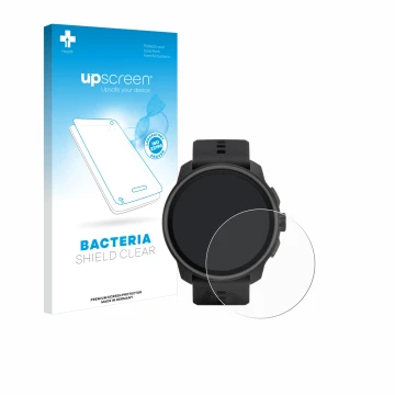 Vorderseite einer Produktverpackung mit dem Markenlogo upscreen. Daneben ist das Gerät Suunto Race S mit dem zugehörigen Displ