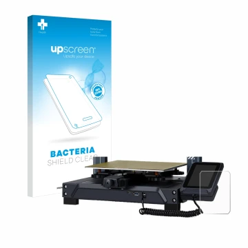 Vorderseite einer Produktverpackung mit dem Markenlogo upscreen. Daneben ist das Gerät Elegoo Neptun 4 mit dem zugehörigen Dis