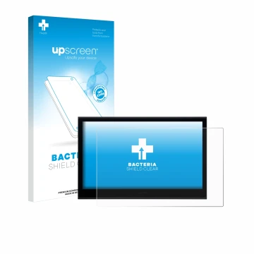 Vorderseite einer Produktverpackung mit dem Markenlogo upscreen. Daneben ist das Gerät Wacom Movink 13 mit dem zugehörigen Dis