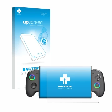 Vorderseite einer Produktverpackung mit dem Markenlogo upscreen. Daneben ist das Gerät OneXPlayer X1 Mini mit dem zugehörigen 