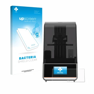 Vorderseite einer Produktverpackung mit dem Markenlogo upscreen. Daneben ist das Gerät Anycubic Photon Mono M7 Pro mit dem zug
