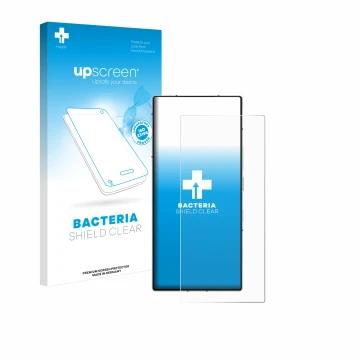 Vorderseite einer Produktverpackung mit dem Markenlogo upscreen. Daneben ist das Gerät ZTE Nubia Z60 Ultra mit dem zugehörigen
