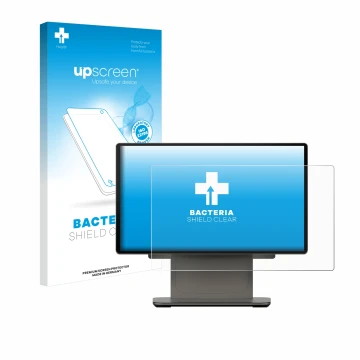 Vorderseite einer Produktverpackung mit dem Markenlogo upscreen. Daneben ist das Gerät Sunmi D3 PRO mit dem zugehörigen Displa