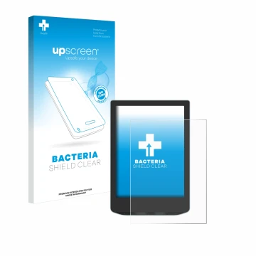 Vorderseite einer Produktverpackung mit dem Markenlogo upscreen. Daneben ist das Gerät Vivlio Light HD Color mit dem zugehörig