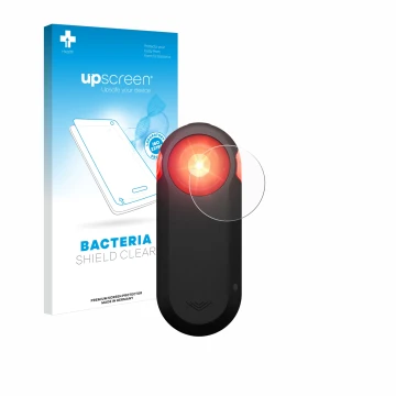 Vorderseite einer Produktverpackung mit dem Markenlogo upscreen. Daneben ist das Gerät Garmin Varia RTL516 mit dem zugehörigen