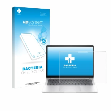 Vorderseite einer Produktverpackung mit dem Markenlogo upscreen. Daneben ist das Gerät HP EliteBook x360 1040 14 G11 2-in-1 mi