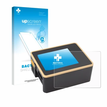 Vorderseite einer Produktverpackung mit dem Markenlogo upscreen. Daneben ist das Gerät Junsi iCharger X6 mit dem zugehörigen D