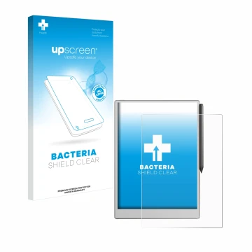 Vorderseite einer Produktverpackung mit dem Markenlogo upscreen. Daneben ist das Gerät reMarkable Paper Pro mit dem zugehörige