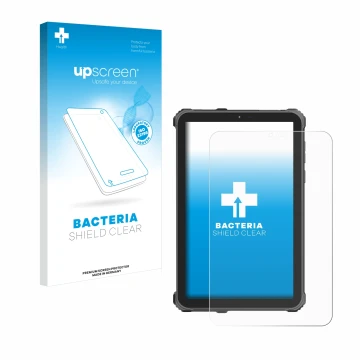 Vorderseite einer Produktverpackung mit dem Markenlogo upscreen. Daneben ist das Gerät Oukitel RT3 Pro mit dem zugehörigen Dis