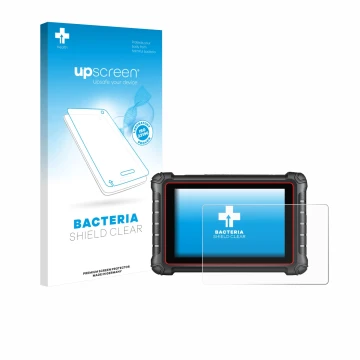 Vorderseite einer Produktverpackung mit dem Markenlogo upscreen. Daneben ist das Gerät Autel MK900BT mit dem zugehörigen Displ