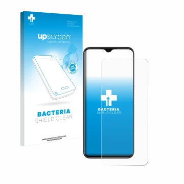 Vorderseite einer Produktverpackung mit dem Markenlogo upscreen. Daneben ist das Gerät Doogee N50 Pro mit dem zugehörigen Disp