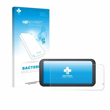 Vorderseite einer Produktverpackung mit dem Markenlogo upscreen. Daneben ist das Gerät Lamto Motorrad Carplay 6.25
