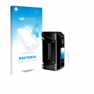 Vorderseite einer Produktverpackung mit dem Markenlogo upscreen. Daneben ist das Gerät geekvape Aegis 3 mit dem zugehörigen Di