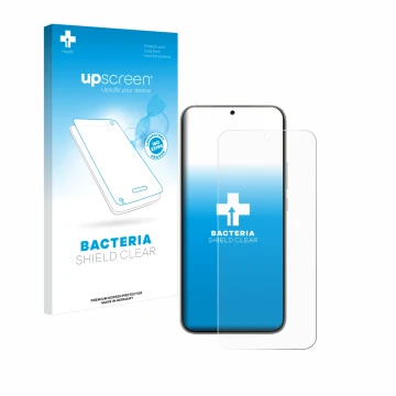 Vorderseite einer Produktverpackung mit dem Markenlogo upscreen. Daneben ist das Gerät Huawei Nova 13 mit dem zugehörigen Disp