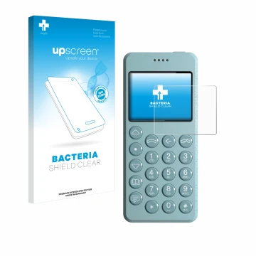 Vorderseite einer Produktverpackung mit dem Markenlogo upscreen. Daneben ist das Gerät Punkt MP02 mit dem zugehörigen Displays