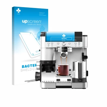 Vorderseite einer Produktverpackung mit dem Markenlogo upscreen. Daneben ist das Gerät Ninja Luxe Cafe Premier ES601EU mit dem