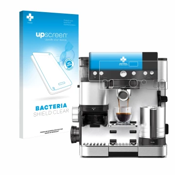 Vorderseite einer Produktverpackung mit dem Markenlogo upscreen. Daneben ist das Gerät Ninja Luxe Cafe Essential mit dem zugeh