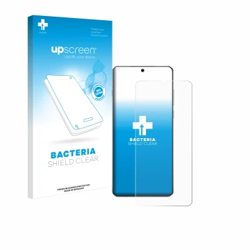 Vorderseite einer Produktverpackung mit dem Markenlogo upscreen. Daneben ist das Gerät OnePlus 13 mit dem zugehörigen Displays