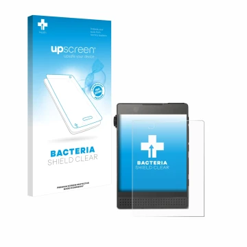 Vorderseite einer Produktverpackung mit dem Markenlogo upscreen. Daneben ist das Gerät Light Phone 3 mit dem zugehörigen Displ