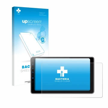 Vorderseite einer Produktverpackung mit dem Markenlogo upscreen. Daneben ist das Gerät Pioneer SPH-DA97DAB mit dem zugehörigen