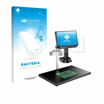 Vorderseite einer Produktverpackung mit dem Markenlogo upscreen. Daneben ist das Gerät Tomlov TM4K-AF-MAX mit dem zugehörigen 