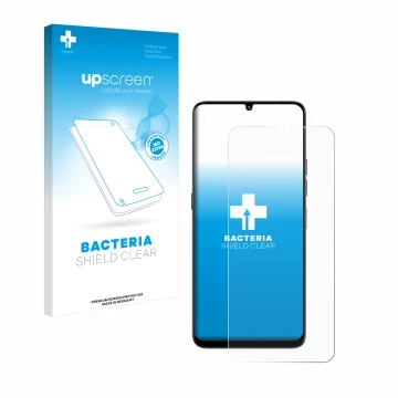 Vorderseite einer Produktverpackung mit dem Markenlogo upscreen. Daneben ist das Gerät Umidigi G9 5G mit dem zugehörigen Displ
