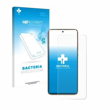 Vorderseite einer Produktverpackung mit dem Markenlogo upscreen. Daneben ist das Gerät Motorola Edge 50 Neo mit dem zugehörige