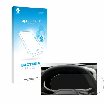 Vorderseite einer Produktverpackung mit dem Markenlogo upscreen. Daneben ist das Gerät Dacia Duster Tacho (2024) mit dem zugeh