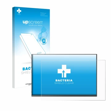 Vorderseite einer Produktverpackung mit dem Markenlogo upscreen. Daneben ist das Gerät Uperfect UGame K118 18