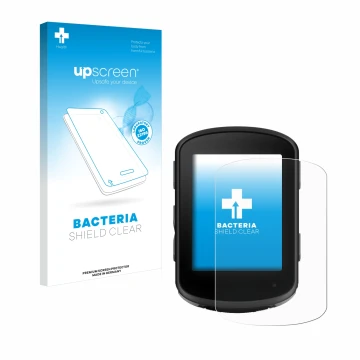 Vorderseite einer Produktverpackung mit dem Markenlogo upscreen. Daneben ist das Gerät Garmin Edge 840 Solar mit dem zugehörig